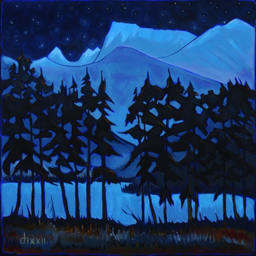 Waterton Mood, The Quiet of Night  
32 x 32  oil on canvas  $2400 sold
